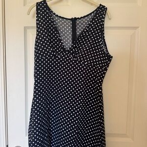 Polka Dot Sleeveless Dress - Black and White